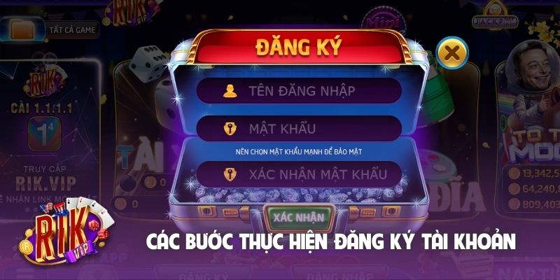 Các bước thực hiện đăng ký tài khoản